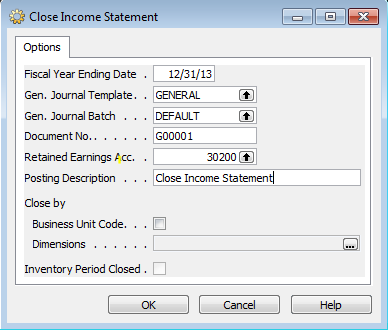 Close Income Statement